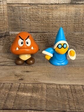 Nintendo Super Mario characters GOOMBA & Magikoopa Kamek figures.